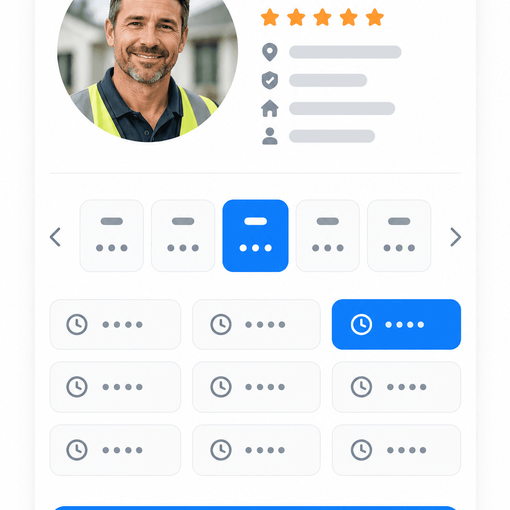 A screen for selecting an inspector and choosing a date and time
